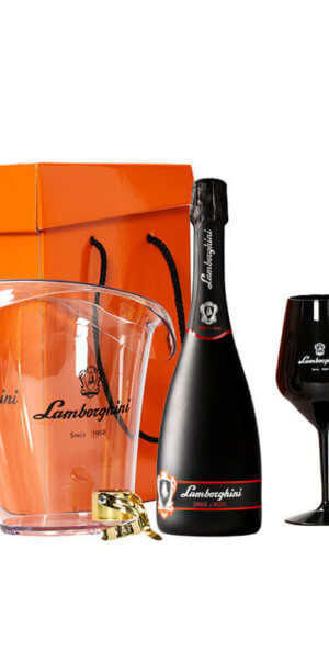 Lamborghini Gift Box 1.Glacette 2.Sangue di Miura Spumante Extra Dry 3.Glasses 4.Stopper