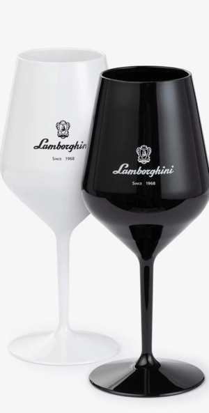 Lamborghini wijnglas in zwart of wit