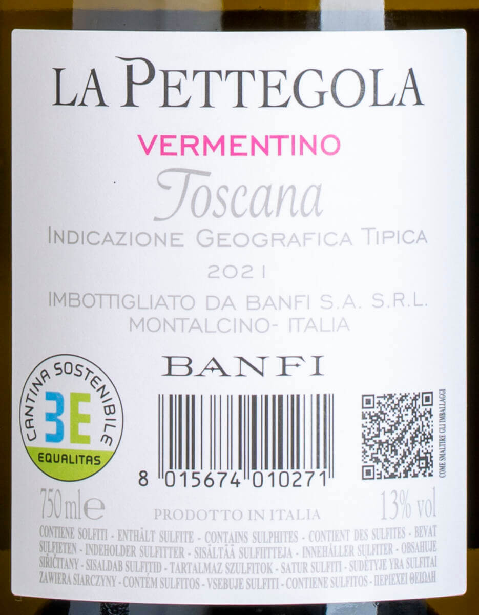 Etiket-La Pettegola Vermentino Toscana 2021 Banfi-B
