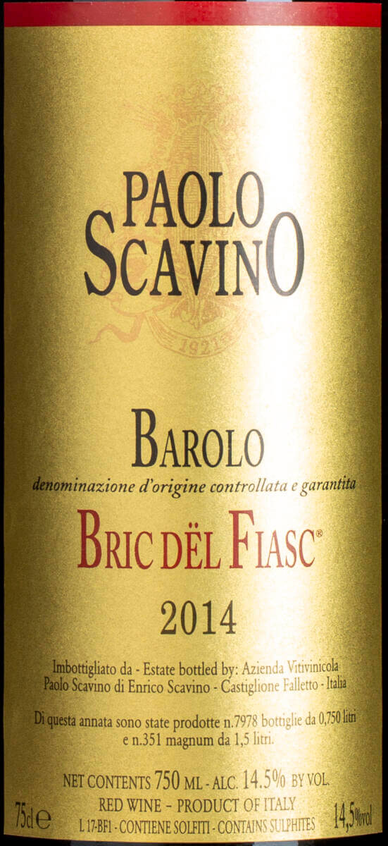 Etiket-Paolo Scavino Barolo Bric Dël Fiasc 2014-F