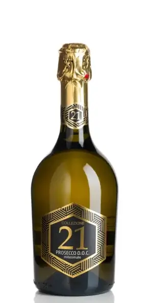 Fles Vinicola Decordi Prosecco DOC Extra Dry Selezione 21 met elegant wit label.