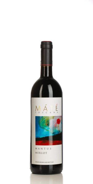 Fles Mantus Merlot Toscana IGT 2021 – Biologische rode wijn van wijnhuis Máté, Montalcino, Toscane