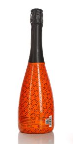 Glas met Lamborghini Spumante Orange Millesimato – fijne bubbels en levendige oranje kleur.