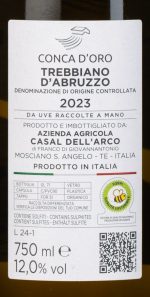 Conca d’Oro Trebbiano etiket detail